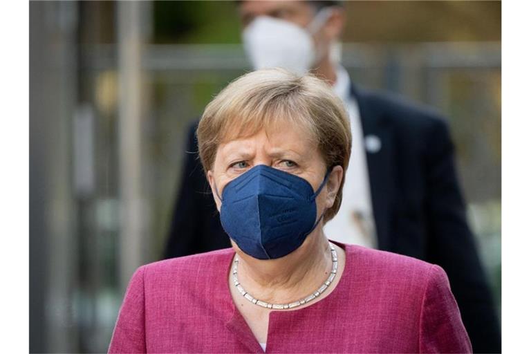 Bundeskanzlerin Angela Merkel bei der Klausur der Spitzen von CDU und CSU in Berlin. Foto: Kay Nietfeld/dpa