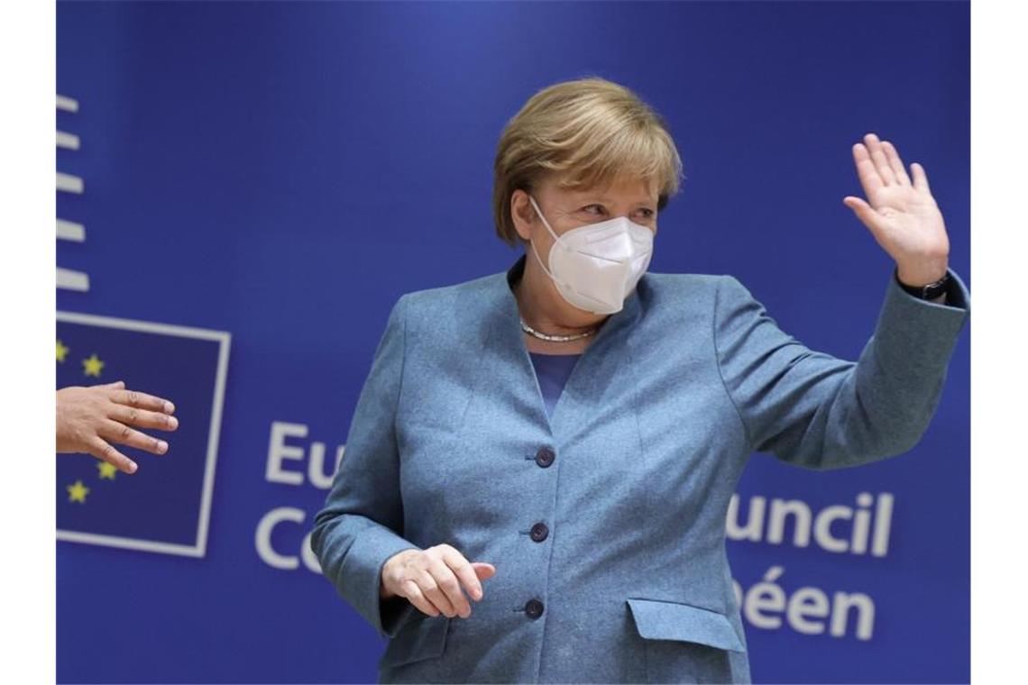 Bundeskanzlerin Angela Merkel beim EU-Gipfel der Staats- und Regierungschefs in Brüssel. Foto: Olivier Matthys/Pool AP/dpa