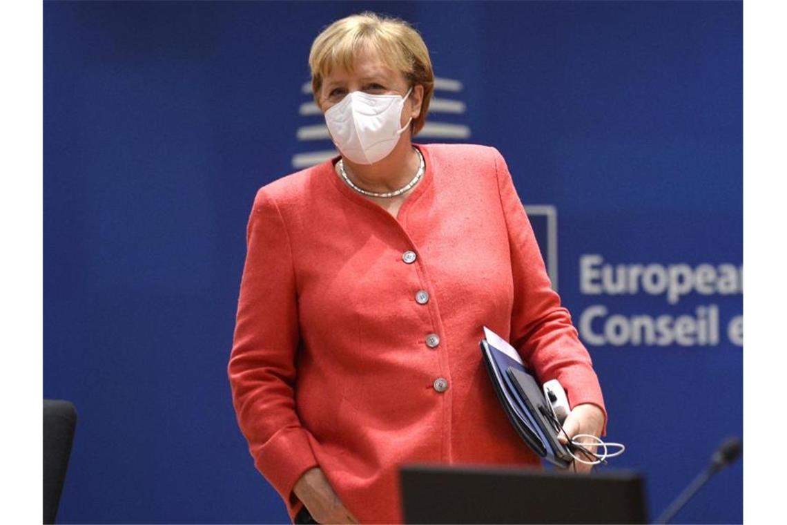 Bundeskanzlerin Angela Merkel beim EU-Gipfel in Brüssel. Foto: Johanna Geron/Reuters Pool/dpa