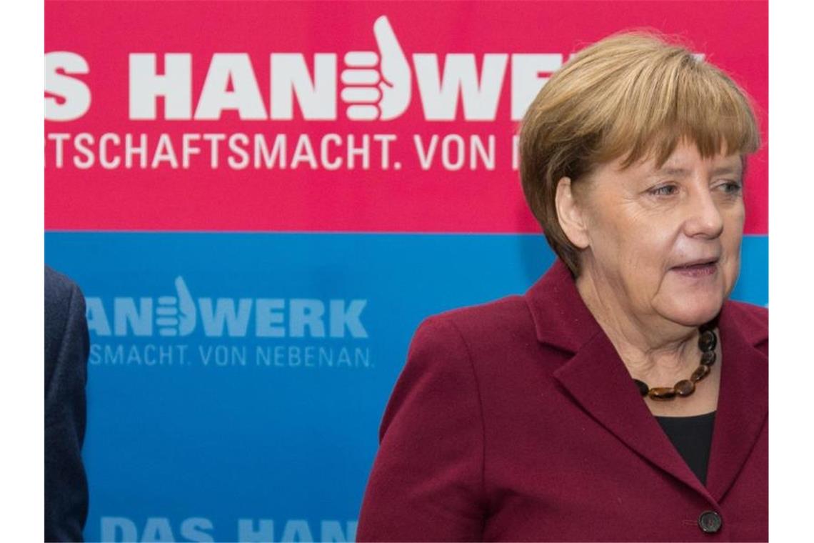 Bundeskanzlerin Angela Merkel beim Forum des Zentralverbandes des Deutschen Handwerks (Archiv). Foto: picture alliance / Friso Gentsch/dpa