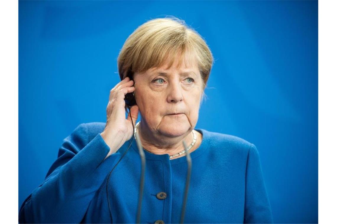 Bundeskanzlerin Angela Merkel (CDU) bei einem Pressetermin. Foto: Arne Immanuel Bänsch/dpa