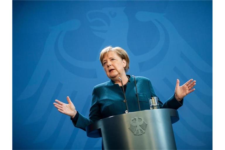 Bundeskanzlerin Angela Merkel (CDU) hat sich gegen Corona-Bonds ausgesprochen. Foto: Michael Kappeler/dpa-pool/dpa