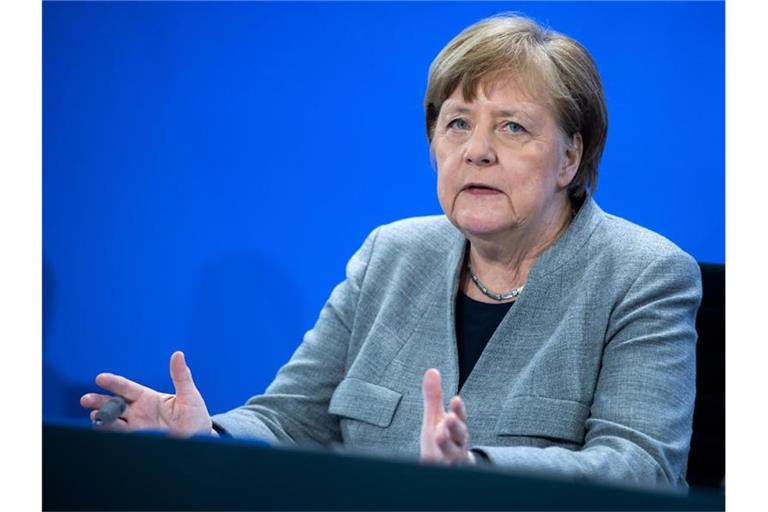 Bundeskanzlerin Angela Merkel (CDU) warnt vor „Öffnungsdiskussionsorgien“. Foto: Bernd von Jutrczenka/dpa-Pool/dpa