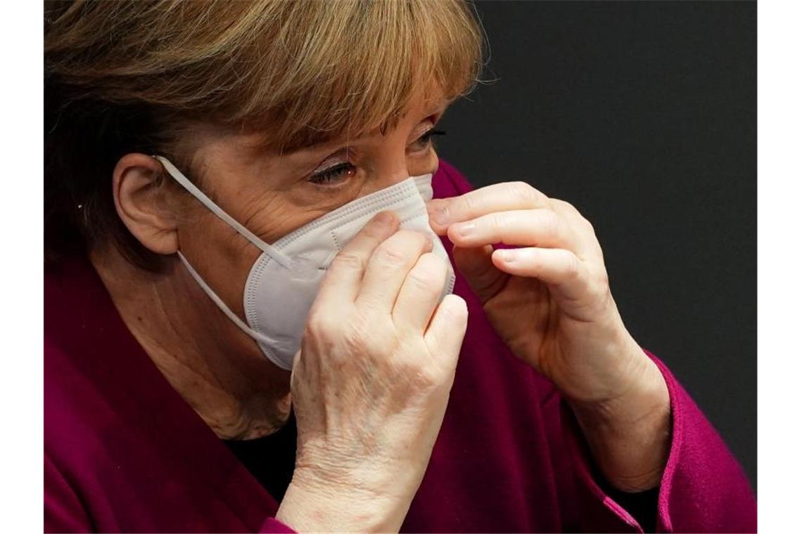 EU-Gipfel: Deutlich mehr Corona-Impfstoff im zweiten Quartal Bundeskanzlerin Angela Merkel: „Es war richtig, auf die gemeinsame Beschaffung und Zulassung von Impfstoffen durch die Europäische Union zu setzen.“. Foto: Michael Kappeler/dpa