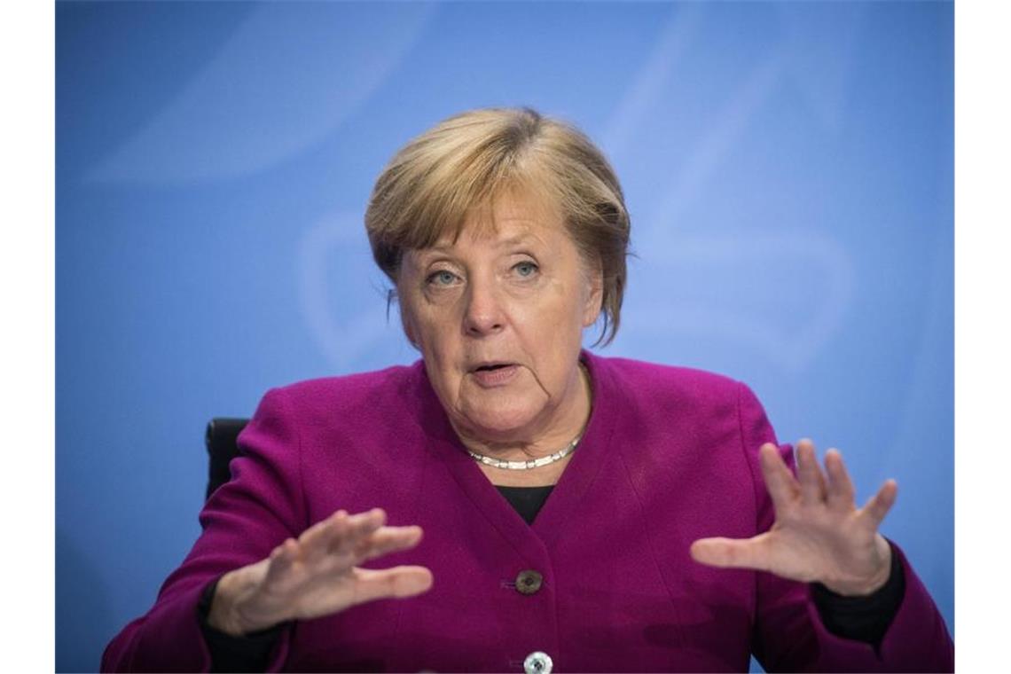 Bundeskanzlerin Angela Merkel hat sich auf einheitliche Regeln für Corona-Hotspots geeinigt. Foto: Stefanie Loos/AFP POOL/dpa