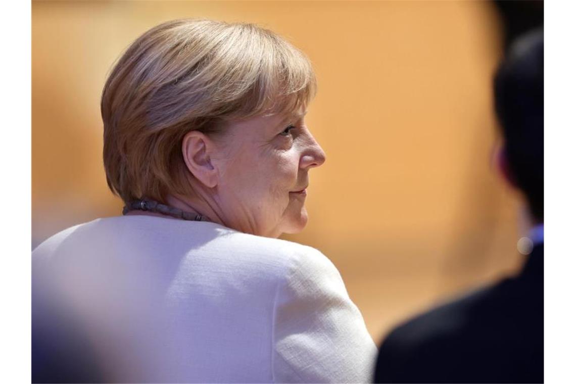 Bundeskanzlerin Angela Merkel nimmt am Festakt zum Tag der Deutschen Einheit in der Händel-Halle teil. Foto: Jan Woitas/dpa POOL/dpa