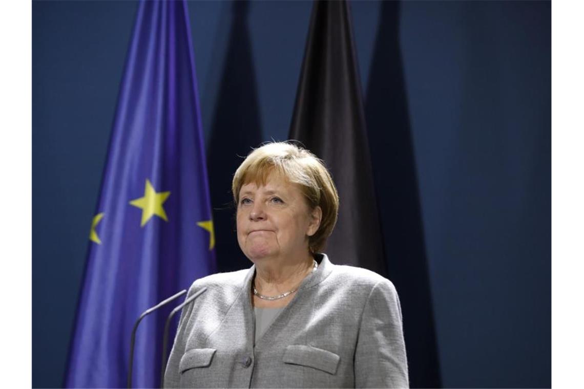 Bundeskanzlerin Angela Merkel vergangene Woche während einer Videokonferenz im Kanzleramt. Foto: Markus Schreiber/AP POOL/dpa