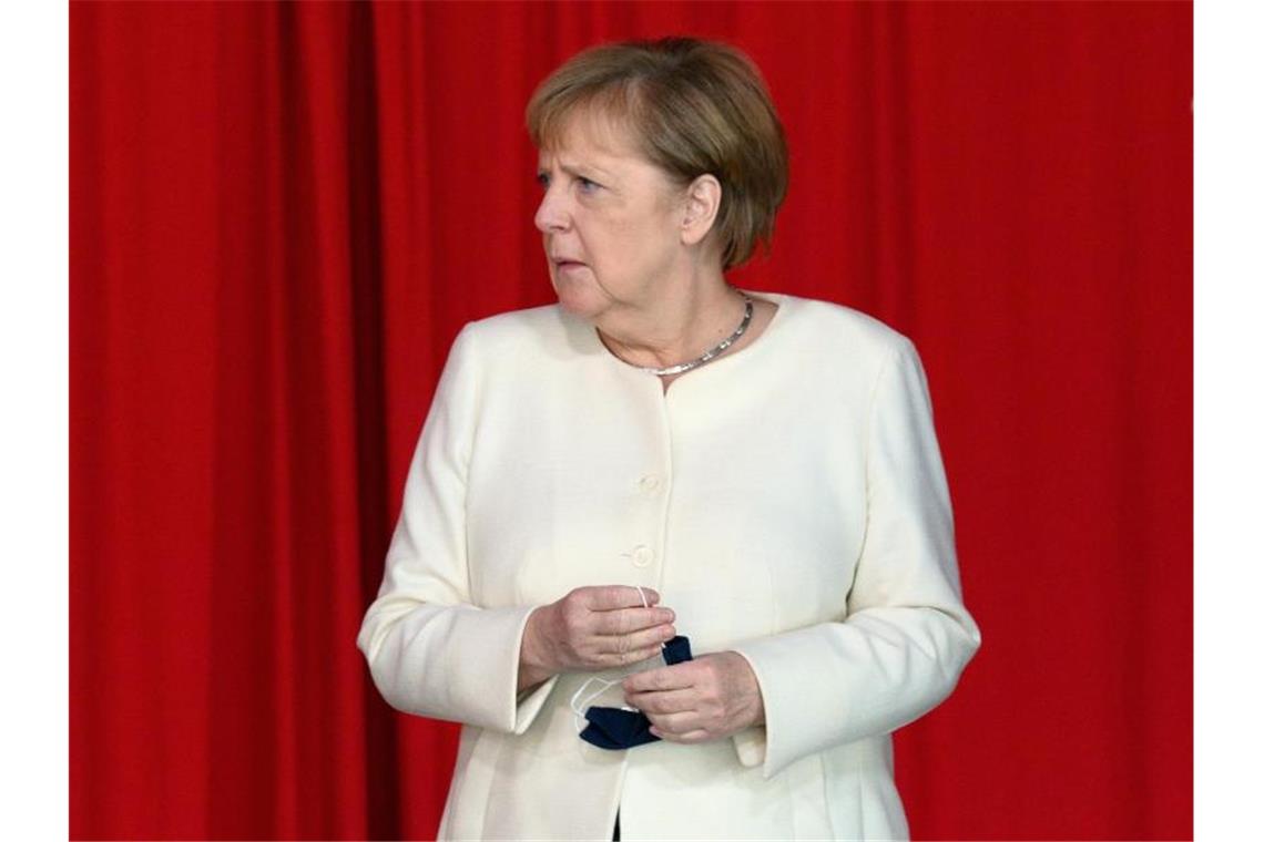 Bundeskanzlerin Angela Merkel: „Wir können uns alle freuen, heute in Frieden und Freiheit den 30. Jahrestag der Deutschen Einheit zu begehen.“. Foto: Soeren Stache/dpa-Zentralbild/dpa
