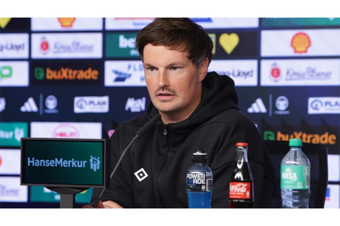 Bundesliga: HSV-Pressekonferenz mit Merlin Polzin :Der HSV-Trainer schwärmt vom VfB