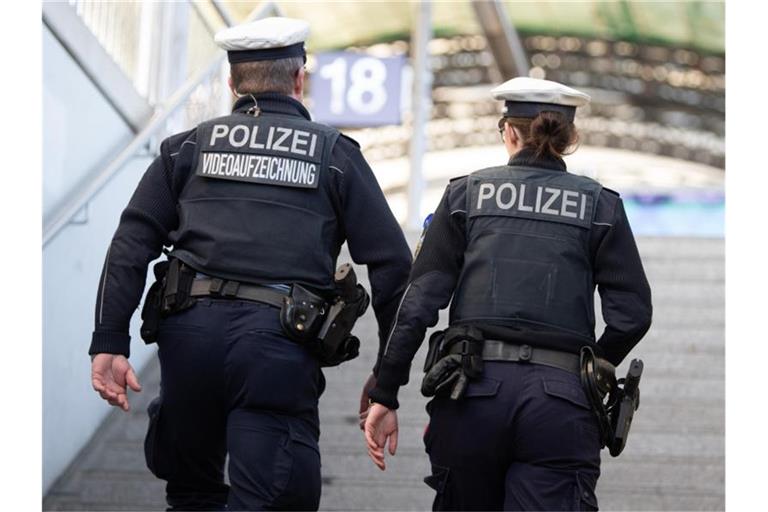 Bundespolizisten gehen im Hauptbahnhof auf einen Bahnsteig. Foto: Sebastian Kahnert/dpa-Zentralbild/dpa