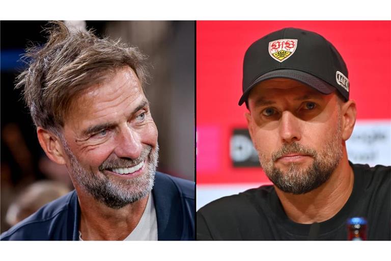 Bundestrainer Jürgen Klopp (links) und VfB-Coach Sebastian Hoeneß sprachen am Montagvormittag mehr als eine Stunde über verschiedenste Themen.
