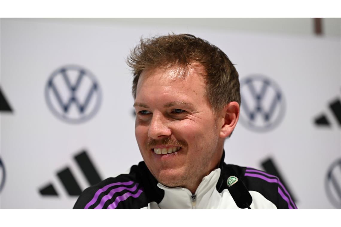 Nagelsmann an Rüdiger: "Freue mich auf besseres Verhalten" Bundestrainer Nagelsmann spricht vor dem Final Four