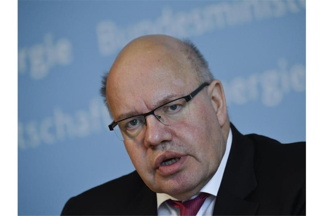 Bundeswirtschaftsminister Peter Altmaier während einer Pressekonferenz zur Coronakrise. Foto: John Macdougall/AFP-POOL/dpa