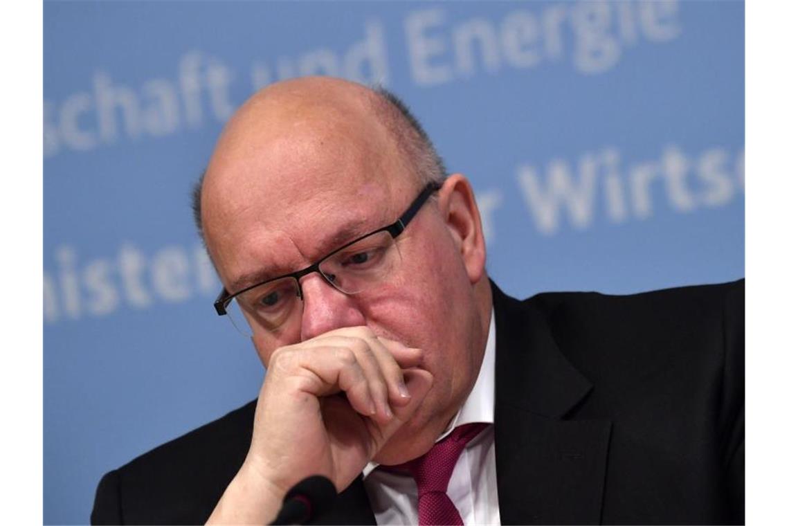 Bundeswirtschaftsminister Peter Altmaier während einer Pressekonferenz zur wirtschaftlichen Lage in der Coronavirus-Pandemie. Foto: John Macdougall/AFP-Pool/dpa