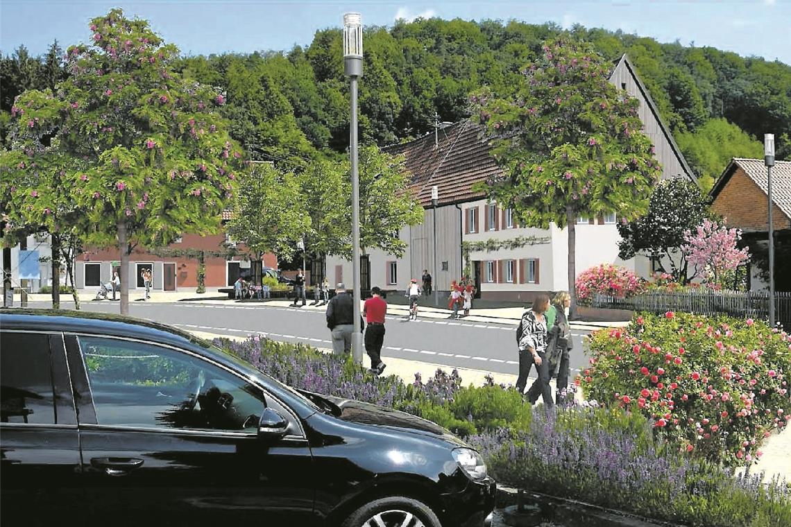 Bushaltestellen in Buchten oder auf der Fahrbahn: Das ist ein Detail, das in den weiteren Planungen diskutiert wird. Fotomontagen: LBBW Immobilien Kommunalentwicklung GmbH