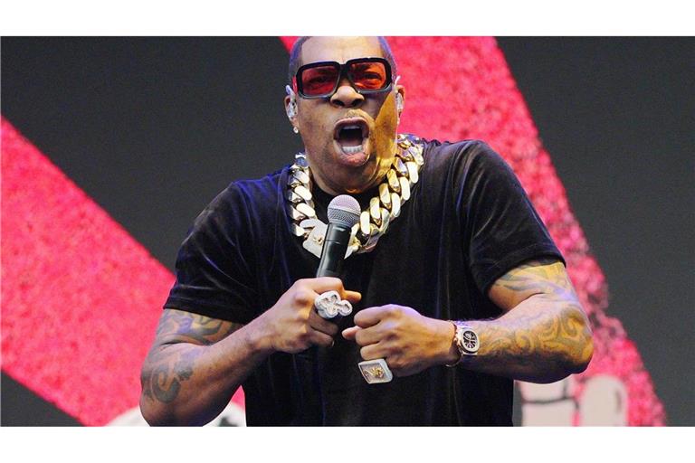 Busta Rhymes bei einem Auftritt auf der Other Stage während des Glastonbury Festivals in Worthy Farm in Somerset.