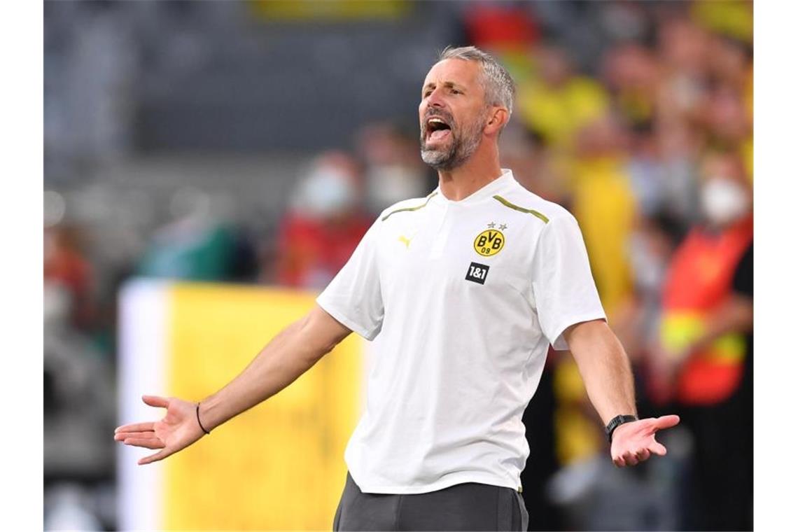 BVB-Trainer Marco Rose trifft mit seiner Mannschaft zum Auftakt des dritten Bundesliga-Spieltages auf den SC Freiburg. Foto: Marius Becker/dpa