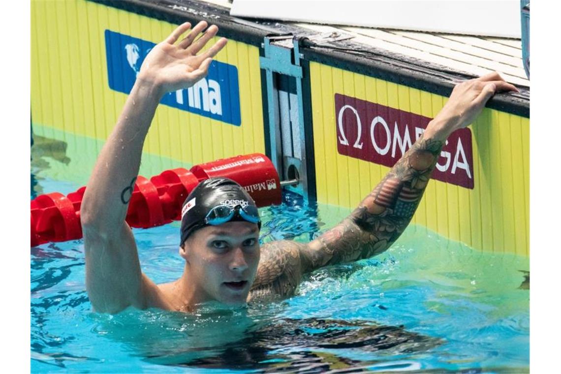 Dreimal Weltrekord - Koch glückt Tokio-„Generalprobe“ Caeleb Dressel stellte über 100 Meter Schmetterling einen neuen Weltrekord auf. Foto: Bernd Thissen