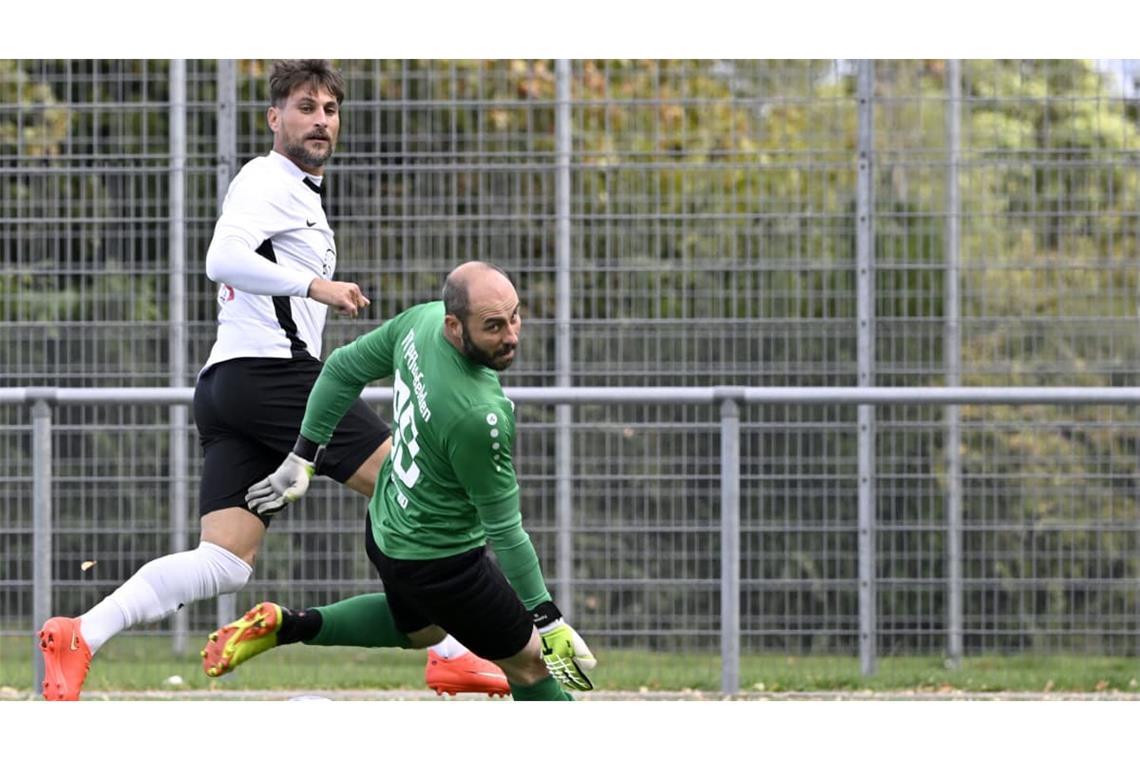 Carmine Pescione erzielt das 1:0 für den TSV Kornwestheim.