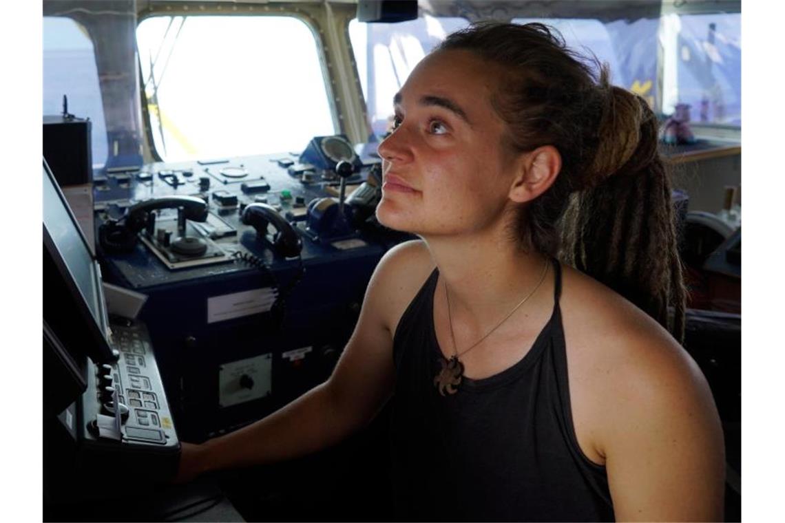 Carola Rackete an Bord des Rettungschiffs „Sea-Watch 3“. Foto: Till M. Egen/Sea-Watch.org