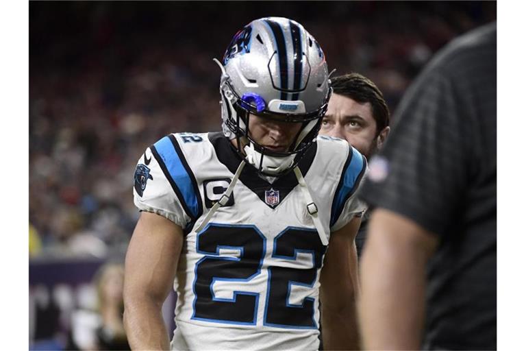 Carolina Panthers Running Back Christian McCaffrey verlässt das Feld. Foto: Justin Rex/AP/dpa