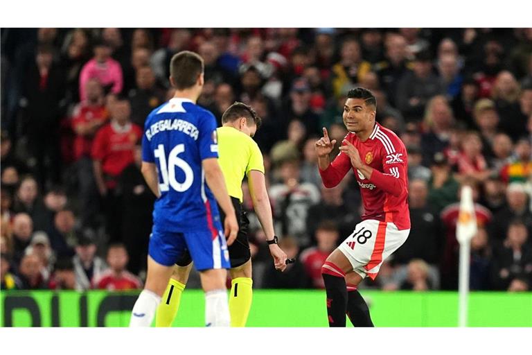 Casemiro (r) erzielte das 2:1 für Manchester United gegen Athletic Bilbao.