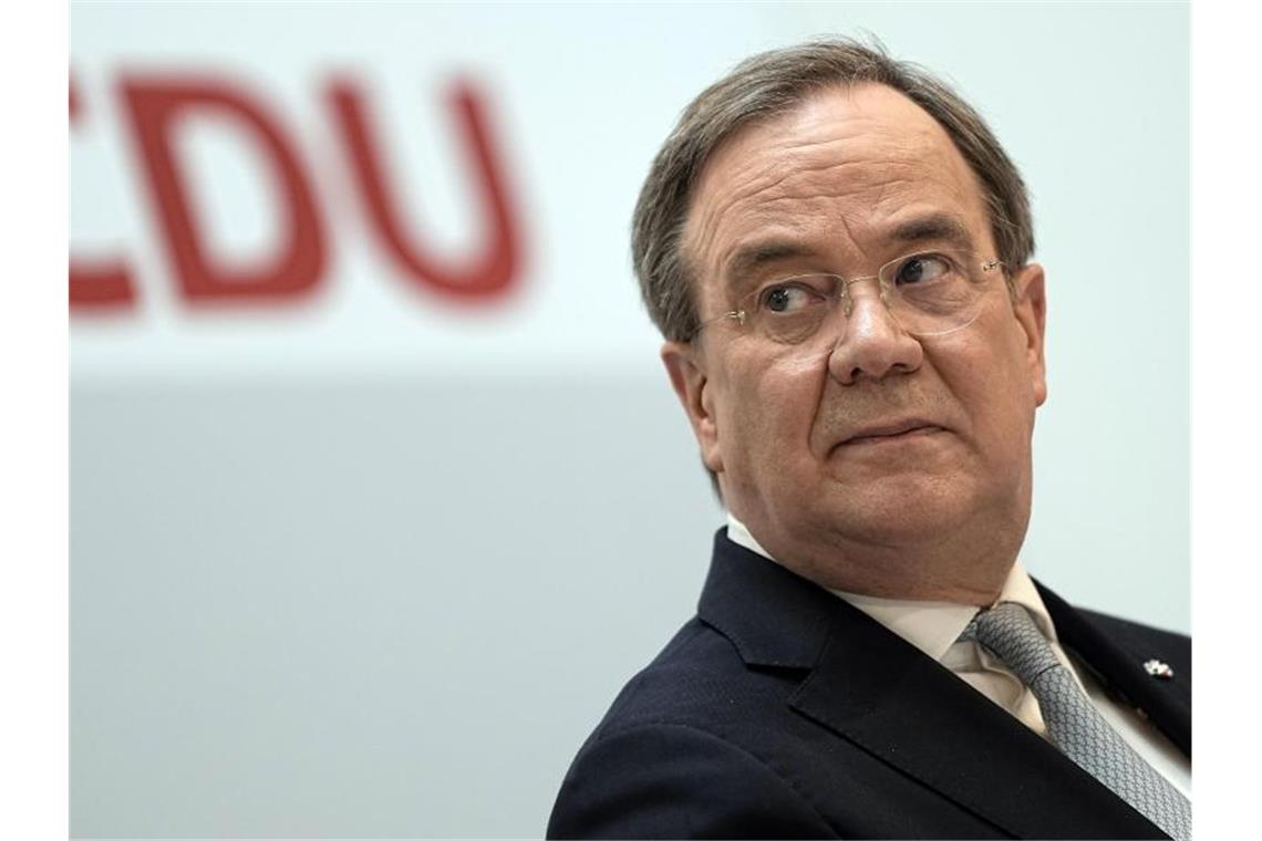 Laschet für Entscheidung über K-Frage noch am Abend CDU-Chef Armin Laschet setzt weiter darauf, Kanzlerkandidat der Union zu werden. Foto: Michael Kappeler/dpa