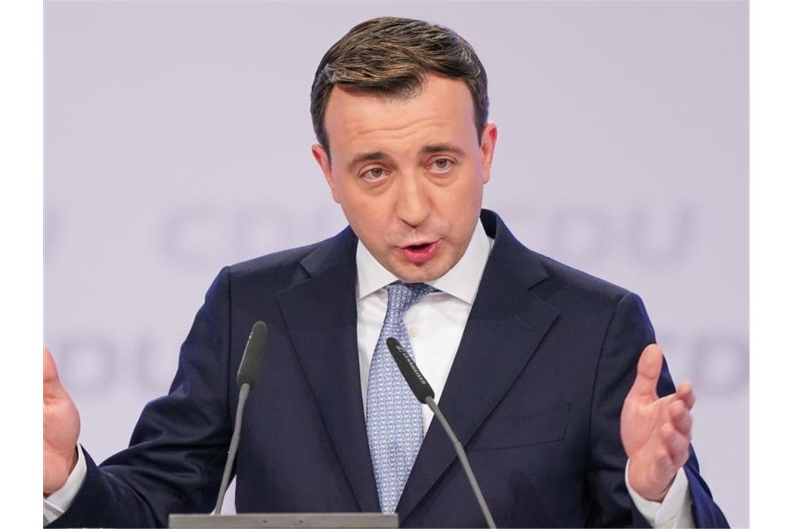 Zu spät: Linke gibt „Projektregierung“ mit CDU kaum Chancen CDU-Generalsekretär Paul Ziemiak lehnt jede Zusammenarbeit mit der Linkspartei ab. Foto: Kay Nietfeld/dpa