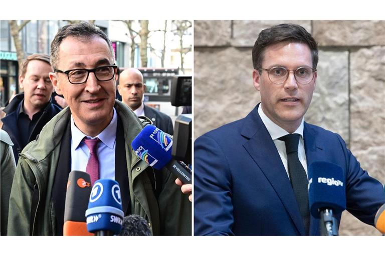 CDU-Landeschef Manuel Hagel (rechts) und Grünen-Spitzenkandidate Cem Özdemir beschreiben die Atmosphäre der Gespräche als gut.