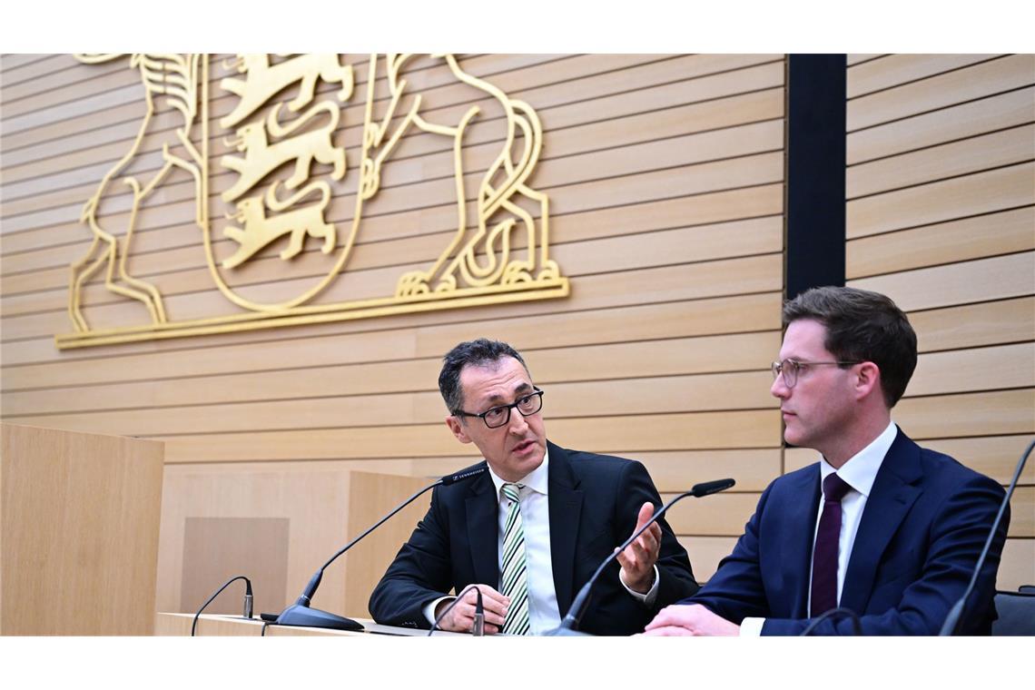 CDU und Grüne um Cem Özdemir (links) und Manuel Hagel wollen am Donnerstag erneut Gespräche führen. (Archivbild)