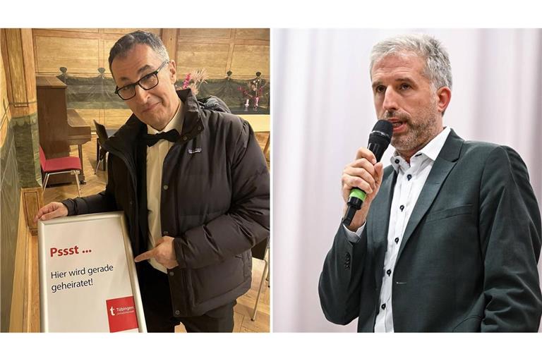 Cem Özdemir hat am Valentinstag um kurz nach Mitternacht Flavia Zaka geheiratet, Boris Palmer machte es in seiner Rolle als Standesbeamter möglich.