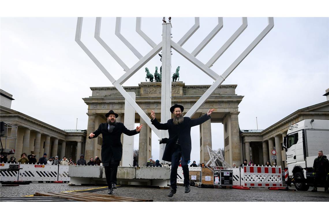 Bilder des Tages Chanukka-Leuchter auf dem Pariser Platz