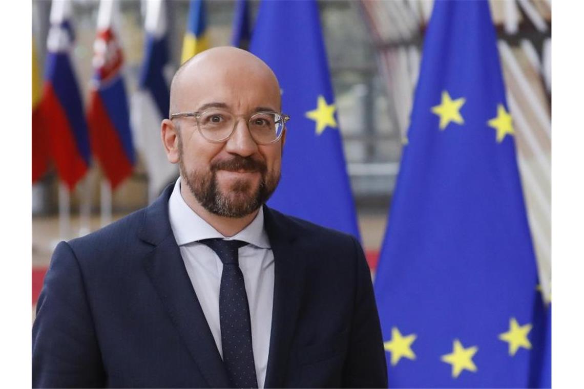 EU-Sondergipfel ringt um Kompromiss im Haushaltsstreit Charles Michel, Präsident des Europäischen Rates, zu Beginn eines außerordentlichen Gipfeltreffens über den europäischen Haushalt 2021-2027 am Sitz der Europäischen Union. Foto: Thierry Roge/BELGA/dpa