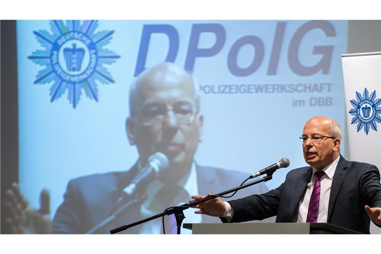 Chef-Gewerkschafter Rainer Wendt beim Landeskongress der Deutschen Polizeigewerkschaft (DPolG) in Berlin.