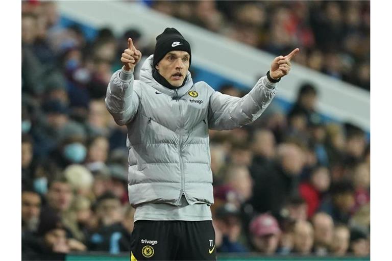 Chelsea-Coach Thomas Tuchel während der Partie gegen Aston Villa. Foto: Mike Egerton/PA Wire/dpa