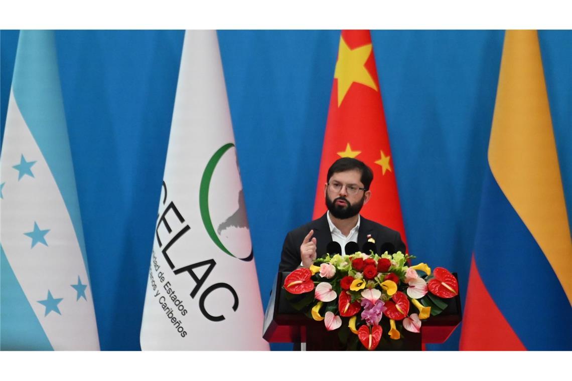 Neue Wege im Zollstreit? Warum China um Lateinamerika buhlt Chiles Präsident Boric forderte eine gemeinsame Umsetzung von Chinas Plänen.