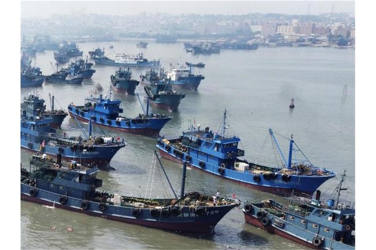 Chinesische Fischereischiffe verlassen einen Hafen in der Provinz Fujian. Foto: -/kyodo/dpa