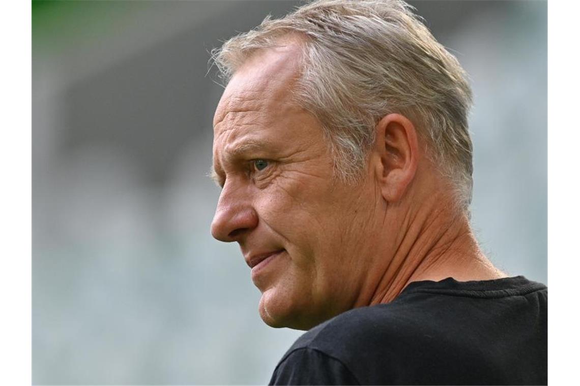 Christian Streich, der Trainer des SC Freiburg. Foto: Sascha Steinbach/epa Pool/dpa/Archivbild