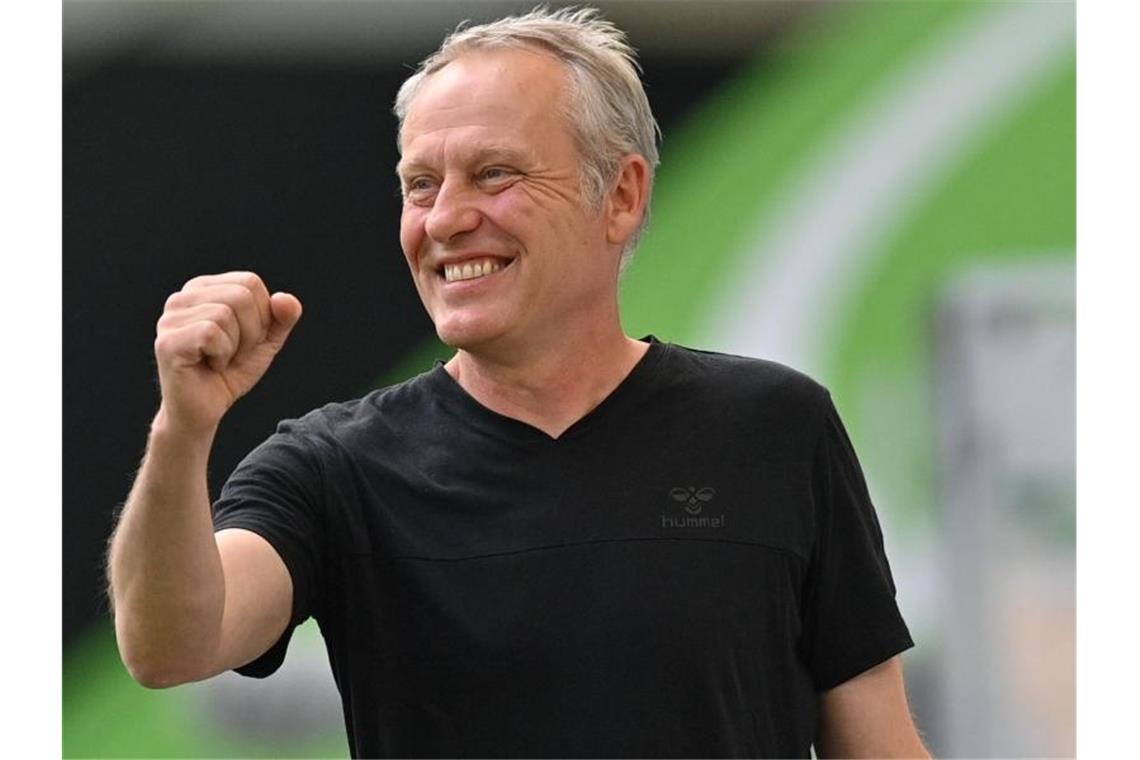 Christian Streich, Trainer des SC Freiburg. Foto: Sascha Steinbach/epa Pool/dpa/Archivbild