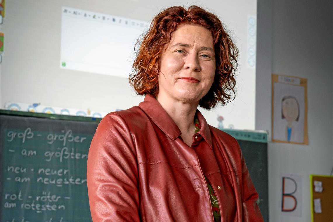 Christina Weiß ist die neue Schulleiterin in Kirchberg Christina Weiß ist seit Januar die neue Schulleiterin der Kirchberger Grundschule. Die Digitalisierung in Schulverwaltung und Unterricht ist eines von mehreren Themen, die sie gemeinsam mit ihrem Team anpacken möchte. Foto: Alexander Becher