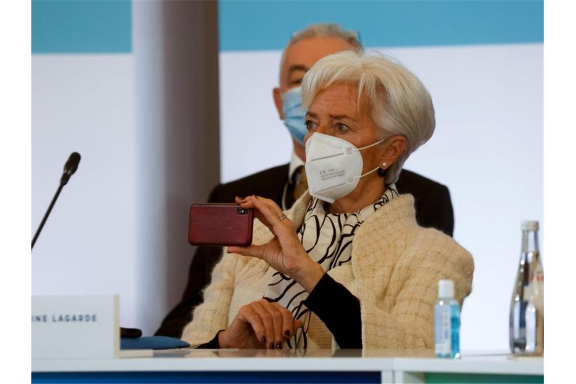Leitzins im Euroraum bleibt auf Rekordtief von null Prozent Christine Lagarde, Präsidentin der Europäischen Zentralbank. Foto: Ludovic Marin/AFP/dpa