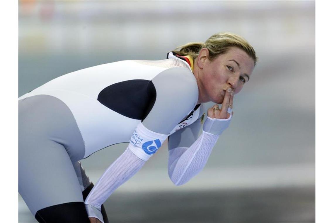 Claudia Pechstein hat derzeit Zwist mit dem Eischnelllauf-Bundestrainer Erik Bouwman. Foto: Rick Bowmer/AP/dpa