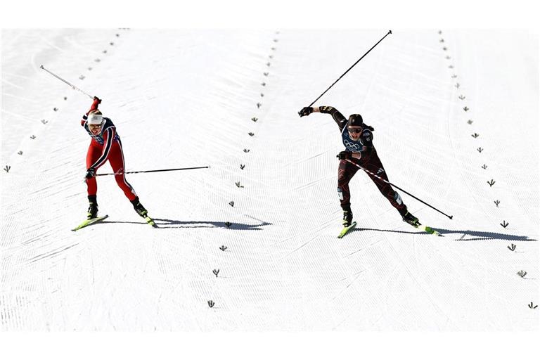 Coletta Rydzek setzte sich in einem packenden Zielsprint um Bronze durch.
