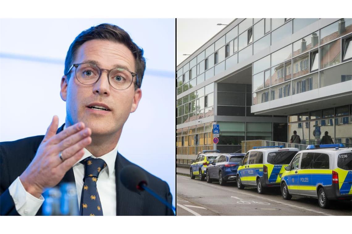Collage Polizeipräsidium Ludwigsburg und Manuel Hagel