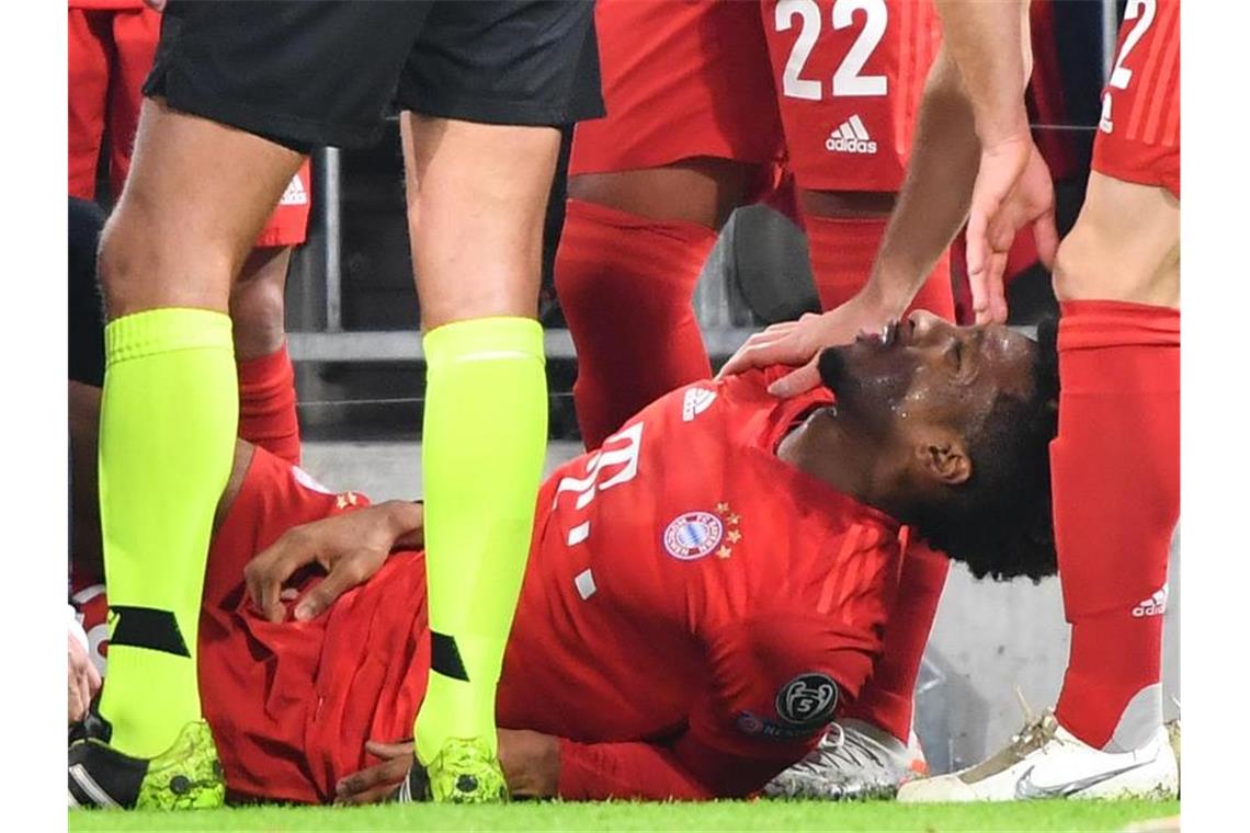 Coman verletzte sich gegen Tottenham Hotspur am linken Knie. Foto: Peter Kneffel/dpa