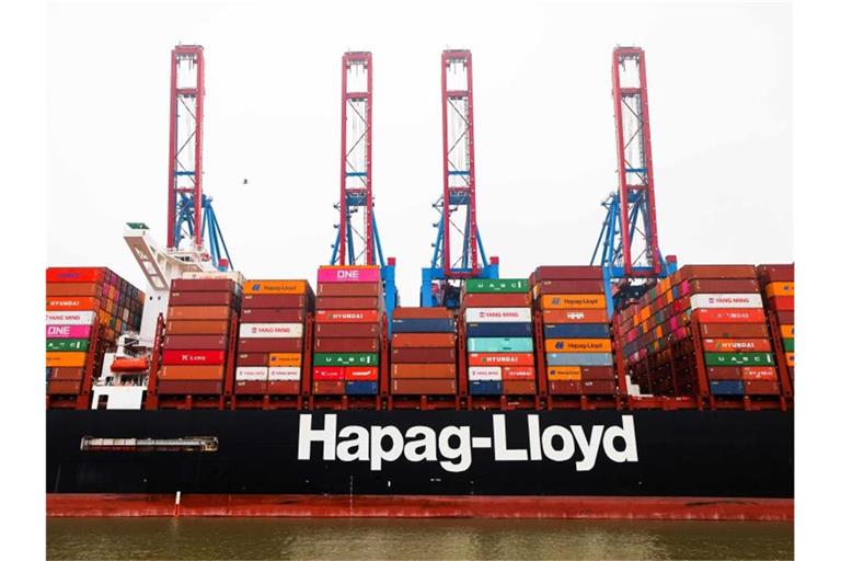 Container mit Waren im Hamburger Hafen: Das Statistische Bundesamt hat neue Exportzahlen veröffentlicht. Foto: Christian Charisius/dpa