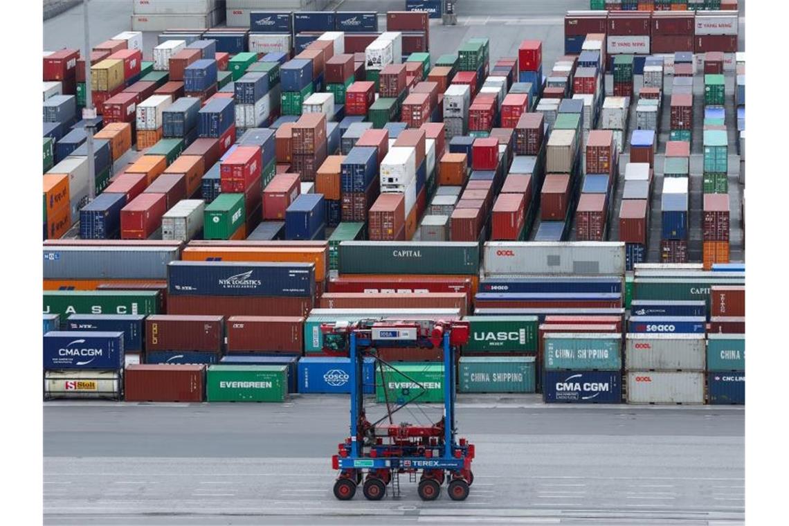 Containerumschlag im Hamburger Hafen: Vor allem die exportstarke deutsche Industrie wird von den Folgen internationaler Handelskonflikte belastet. Foto: Christian Charisius/dpa