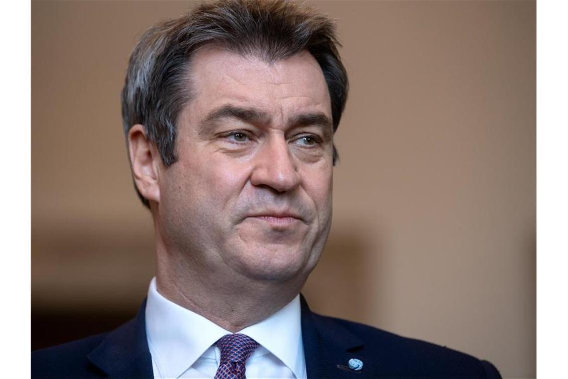 CSU-Chef Markus Söder gibt im bayerischen Landtag vor Beginn der Plenarsitzung ein Pressestatement. Foto: Sven Hoppe/dpa-Pool/dpa/archivbild