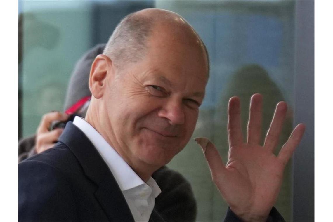 „Da ist ein Aufbruch, die treffen die richtigen Entscheidungen für unsere Zukunft“: Olaf Scholz. Foto: Kay Nietfeld/dpa