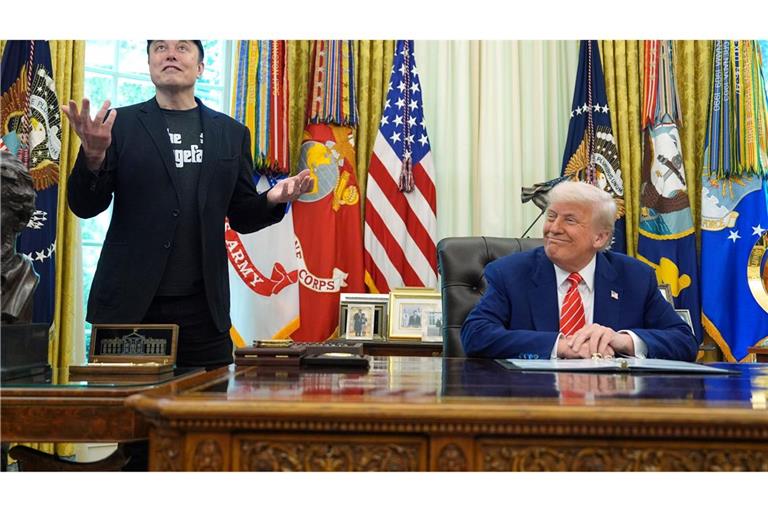 Da sah man sie noch zu zweit: Musk und Trump.